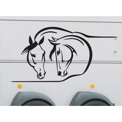Wandtattoodesign Aufkleber Autoaufkleber Zwei Pferdeköpfe Farbe schwarz Größe 100x50cm, (1tlg), inkl. Testbild und Klebeanleitung