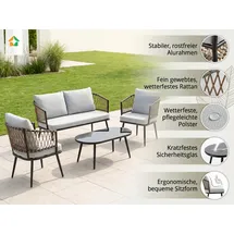 prestige home living outdoor Lounge-Set 11-tlg. Grau/Braun