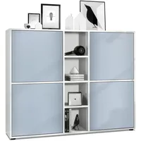 Vladon Highboard, Pastellblau, 130.5x105.5x35.5 cm, Wohnzimmer, Kommoden & Sideboards,