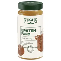 Fuchs Gewürze - Braten Fond, optimale Saucenbasis für Braten, Ohne Geschmacksverstärker, Farbstoffe oder Palmfett, Gluten- und laktosefrei, 400 ml im wiederverschließbaren Glas