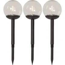 Star Trading Solarleuchte Kunststoff 25 x 10 cm 3er Set schwarz