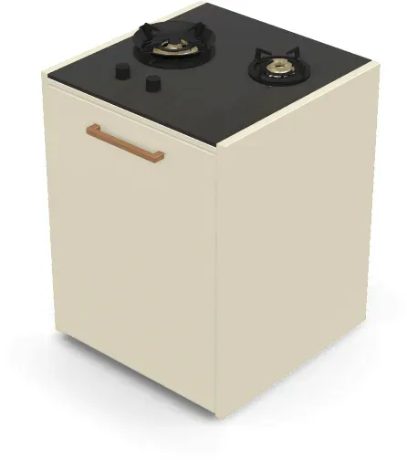 Brabura CT 60 Kochfeld - Schwarz / Perle Blanche / Holzgriff
