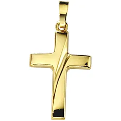Kreuz-Anhänger JOBO "Anhänger Kreuz", gold (gelbgold 333), Schmuckanhänger, Damen, Gelbgold 333, 333 Gold