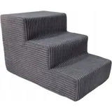 Hundetreppe mit 3 Stufen - Hunderampe für Bett, Sofa, Couch und Auto - Graphit , Maße 30 cm x 50 cm x 30 cm - Grau