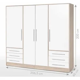 Forte Jupiter 207 x 200 x 60 cm weiß/eiche sonoma