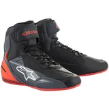 Alpinestars Faster-3 Motorradschuhe - Black / Gray / Red Fluo - EU 44