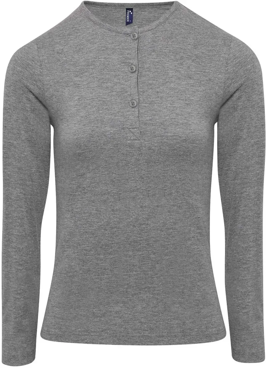 Premier Workwear Damen Rollärmel T-Shirt langarm PR318 grey marl (cool grey) XL