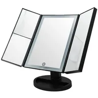SADENA Schminkspiegel, Schwarz, Kunststoff, Glas, rechteckig, 27.3x17.8x12 cm, Spiegel,