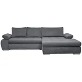 CARRYHOME Ecksofa, Grau, Uni, 4-Sitzer, Füllung: Schaumstoff, Ottomane rechts, L-Form, 294x173 cm, Stoffauswahl, seitenverkehrt erhältlich, Schlafen auf Sitzhöhe, Rücken echt, Wohnzimmer, Sofas - Couches, Wohnlandschaften, Ecksofas