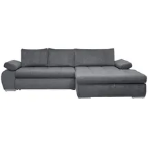 CARRYHOME Ecksofa, Grau, Uni, 4-Sitzer, Füllung: Schaumstoff, Ottomane rechts, L-Form, 294x173 cm, Stoffauswahl, seitenverkehrt erhältlich, Schlafen auf Sitzhöhe, Rücken echt, Wohnzimmer, Sofas - Couches, Wohnlandschaften, Ecksofas