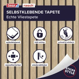 tesa rasch Vliestapete Echo 6,00 m x 0,53 m 1 St Beige/Braun/Schwarz 370102