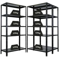 PROREGAL Mega Deal 3X Schwerlastregal Ares| HxBxT 180x90x40cm Fachlast 125 kg Schwarz, Stahl, Metallregal, Küchenregal Metallböden, Kellerregal, Steckregal, Garagenregal, Lagerregal