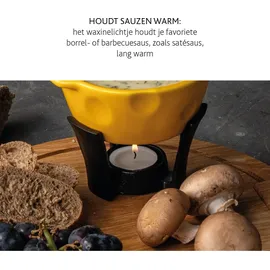 boska food tools Boska Fondueset Mini Cheesy - Fondue - Für Käsefondue - 300 ml - Spülmaschinenfester Fonduetopf - Dutch Fondue - Gelb/Schwarz