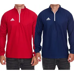 adidas Entrada 22 Halfzip Herren Trainings-Pullover nachhaltiges Sport-Shirt mit AEROREADY Technologie Rot oder Dunkelblau - S