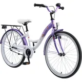 Bikestar Mädchenfahrrad 24 Zoll RH 32 cm lila/weiß