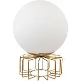 GLOBO Tischlampe Rund Opal Weiß