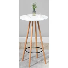 deluke Bartisch rund 107 x 60 cm Weiß/Beige