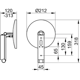 Keuco iLook_move Kosmetikspiegel mit Beleuchtung, Vergrößerung, 5-fach 17612379004
