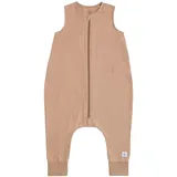 Lässig Kinder Schlafoverall ärmellos 1,0 TOG atmungsaktiv aus Musselin GOTS zertifiziert/Sleeping Jumper maple, Größe 110/116