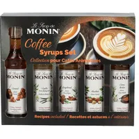 Monin Sirup Set, Dessertsirup, Amaretto, Karamell, Ingwer, Haselnuss, Vanille, 250 ml, Flasche