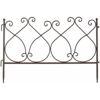 Beetzaun 41 x 62 cm Beetumrandung aus Metall Steckzaun Landhausstil Gartenzaun