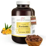 Kurkuma + Schwarzer Pfeffer Tabletten à 660mg Wirkstoff, 335 Tabletten (Curcuma, Curcumin+Piperin), Premium Qualität, Hergestellt in Österreich, Tabletten statt Kapseln, Vegan