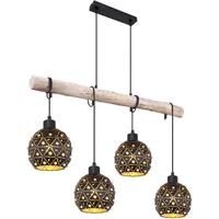 GLOBO Pendelleuchte Holz Esstischlampe Esszimmer Lampen hängend Vintage Hängeleuchte