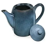 sänger | Teekannen Darwin 2 tlg, Teapot mit Deckel, Tropfenfänger Teekanne Steingut, Kanne Hitzegeschützt, Warmhaltekanne Handmade, Tee Kanne für Losen Tee & Beuteltee Blau 1,3 L | PREMIUM COLLECTION