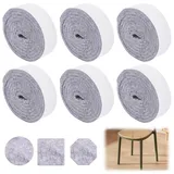 6 Rollen Filzband Selbstklebend, 5mm Dick Filzstreifen Selbstklebend, Selbstklebender Filz, Filzklebeband, Filzgleiter Rolle, Schneiden Sie Jede Form, für Stühle, Bodenschutz (Grau, 100cm x 2cm)