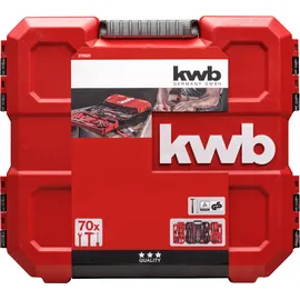 KWB Werkzeugkoffer 70-tlg. mit Schraubendreher, Wasserwaage, Schere, Zangen und mehr