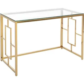 vente-unique Eckschreibtisch Goldfarben / Transparent