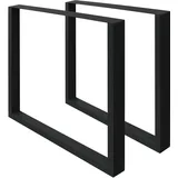 ECD Germany Tischbeine aus Vierkantprofilen, 60 x 72 cm Schwarz, Stahl, Industriedesign, Metall Tischkufen Tischuntergestell Tischgestell