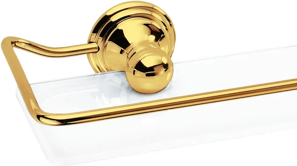 Decor Walther CL GHK R Glasplattenhalter mit Reling - Gold