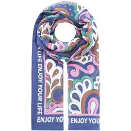 Zwillingsherz Schal ZWILLINGSHERZ "Flower Paisley", Damen, grün, Web, Obermaterial: 100% Polyester, Modetücher Schal, farbenfroh, transparent, mit Schriftzug