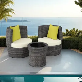 Tectake Nizza Set 4-tlg. Grau