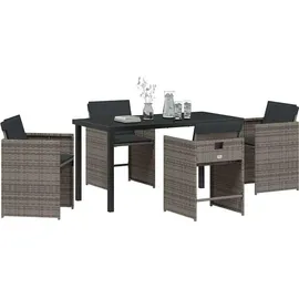 vidaXL Garten Essgruppe 5-tlg. Grau