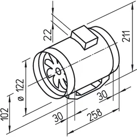 Helios MV 125 Rohrventilator