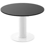 designimpex Esstisch Design HES-111 Tisch rund oval Hochglanz ausziehbar 100-148cm schwarz