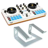 Hercules DJControl Mix Ultra mobiler DJ-Controller mit Laptopständer, DJ Controller