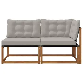 vidaXL Outdoor Mittel- und Ecksofa 2 Stück grau