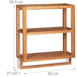 Relaxdays Wandregal Hängeregal 58,5 x 52 x 21 cm Natur