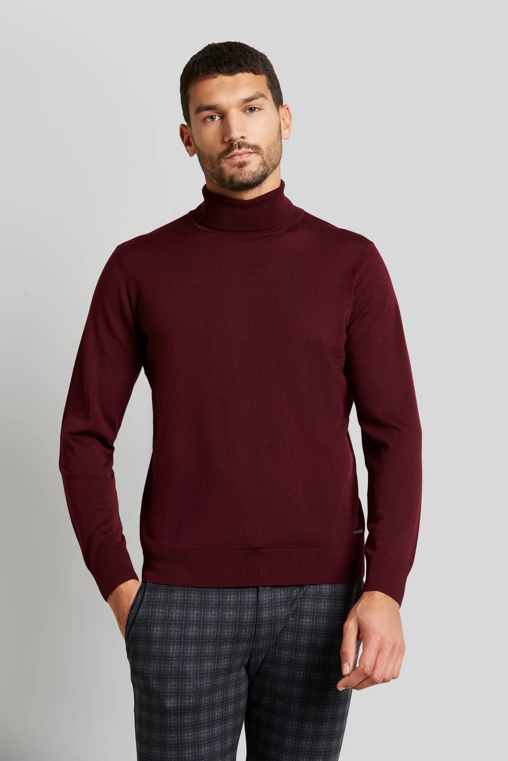 bugatti Rollkragenpullover, aus 100 % Merinowolle bugatti bordeaux XL