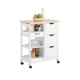 SoBuy Küchenwagen mit Rollen, Weiß 68x85x38cm, bis 50kg