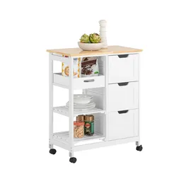 SoBuy Küchenwagen mit Rollen, Weiß 68x85x38cm, bis 50kg