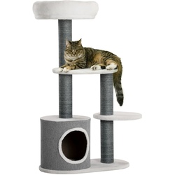 PawHut Kratzbaum mit Kratzmatte grau 55,5L x 30,5B x 98H cm