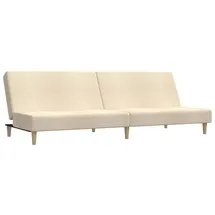 vidaXL Schlafsofa 2-Sitzer Creme Stoff