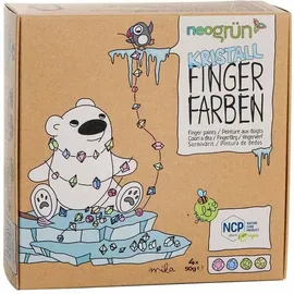 neogr�n Kristall-Fingerfarben 4 St. Rosa/Blau/Grün/Gold