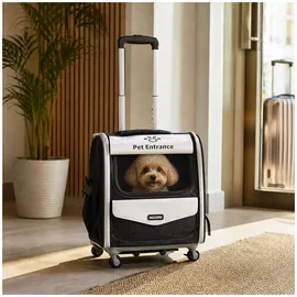 Hti-Living Tiertransporttasche Trolley Rucksack Schwarz