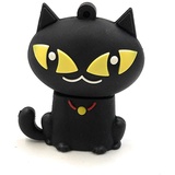 Onwomania Katze in Schwarz sitzend niedlich Funny USB Stick 64 GB USB 3.0 Speicherstick USB-Datenträger