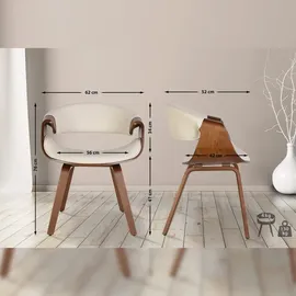 CLP Esszimmerstuhl Foley I Mit Armlehne Und Holzgestell I Küchenstuhl Und Wohnzimmerstuhl